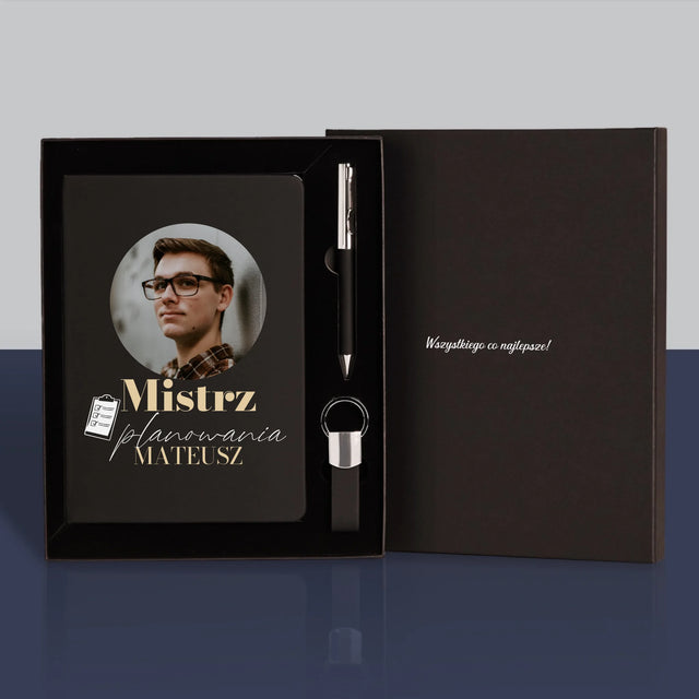 Zdjęcie i Podpis: Mistrz Planowania - Zestaw z Notatnikiem