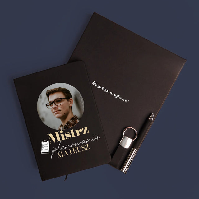 Zdjęcie i Podpis: Mistrz Planowania - Zestaw z Notatnikiem