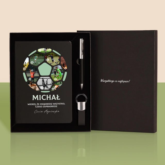 Fotokolaż: Piłka Nożna - Zestaw z Notatnikiem