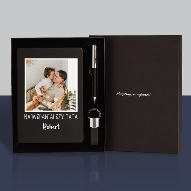 Zdjęcie i Podpis: Zdjęcie i Podpis Dla Najwspanialszego Taty - Zestaw z Notatnikiem
