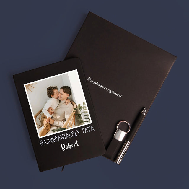 Zdjęcie i Podpis: Zdjęcie i Podpis Dla Najwspanialszego Taty - Zestaw z Notatnikiem