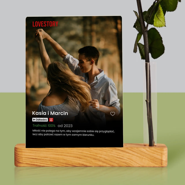 Zdjęcie i Podpis: Plakat Netflix - Wydruk Na Szkle Akrylowym z Różą