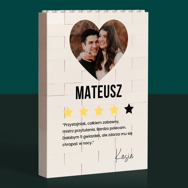 Zdjęcie i Podpis: Najlepszy Chłopak Polecam - Klocki LEGO z Nadrukiem