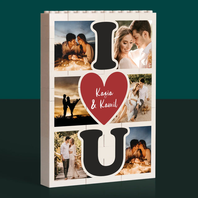 Fotokolaż: i Love You - Klocki LEGO z Nadrukiem