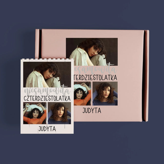 Fotokolaż: Niesamowita Czterdziestolatka - Klocki LEGO z Nadrukiem