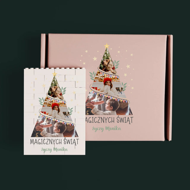 Fotokolaż: Magicznych Świąt Choinka - Klocki LEGO z Nadrukiem