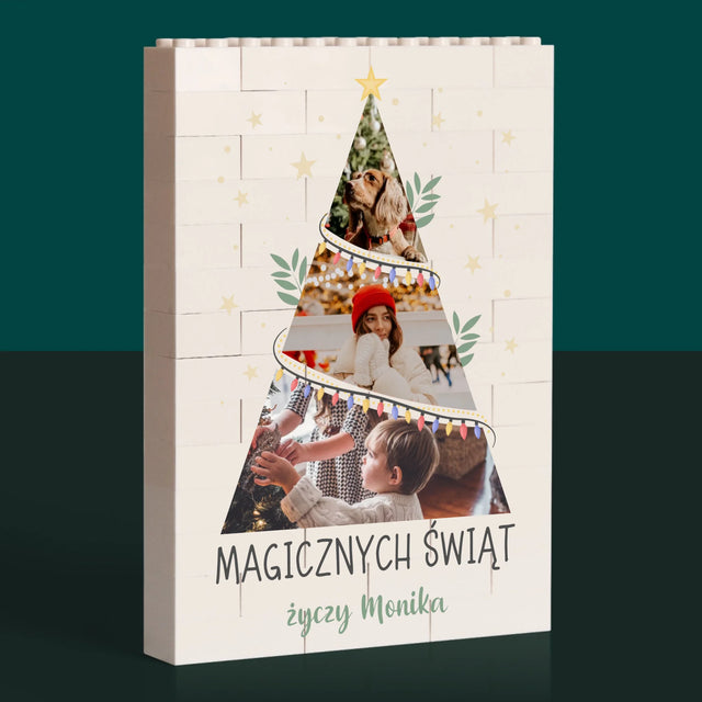 Fotokolaż: Magicznych Świąt Choinka - Klocki LEGO z Nadrukiem