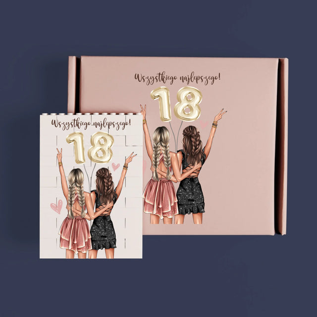 Kreator Postaci: Przyjaciółki Osiemnastka - Klocki LEGO z Nadrukiem