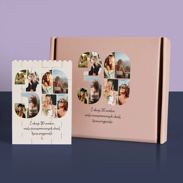 Fotokolaż: 30 Urodziny Życzenia - Klocki LEGO z Nadrukiem