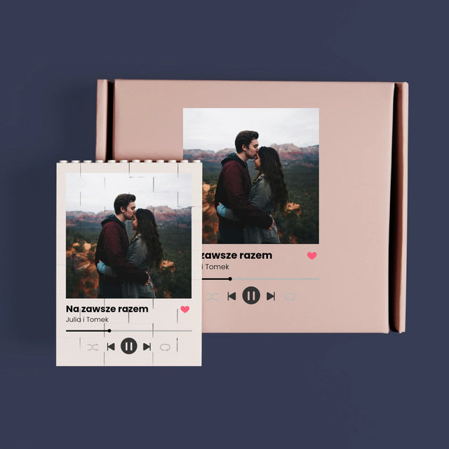 Zdjęcie i Podpis: Spotify z Twoim Zdjęciem - Klocki LEGO z Nadrukiem