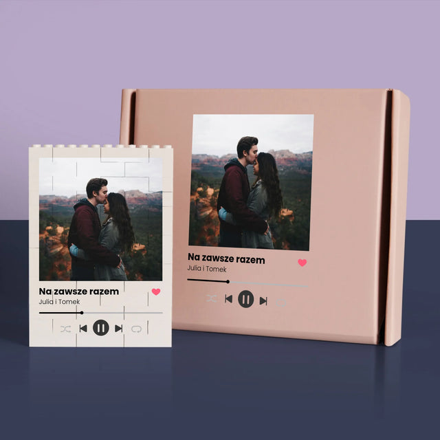 Zdjęcie i Podpis: Spotify z Twoim Zdjęciem - Klocki LEGO z Nadrukiem
