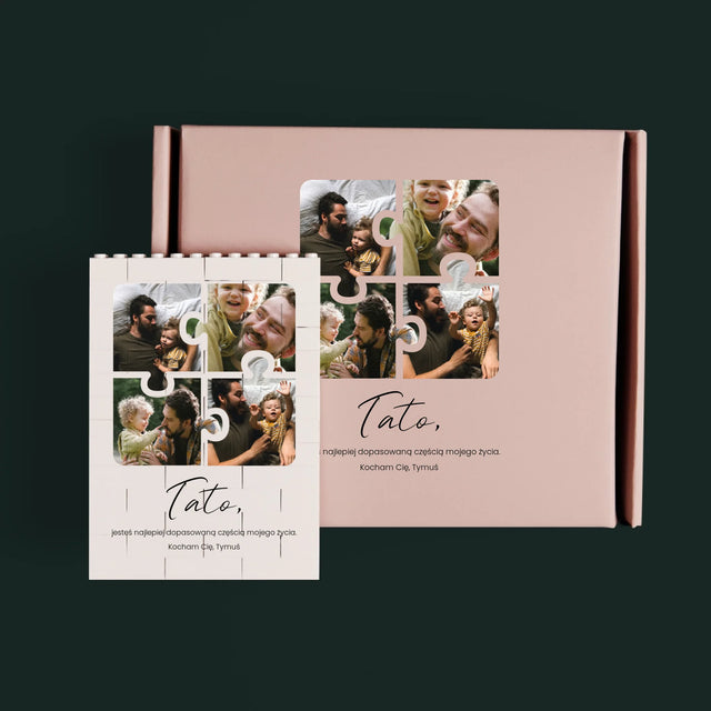 Fotokolaż: Puzzle Zdjęcia Dla Taty - Klocki LEGO z Nadrukiem