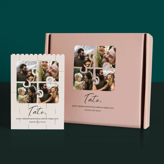 Fotokolaż: Puzzle Zdjęcia Dla Taty - Klocki LEGO z Nadrukiem