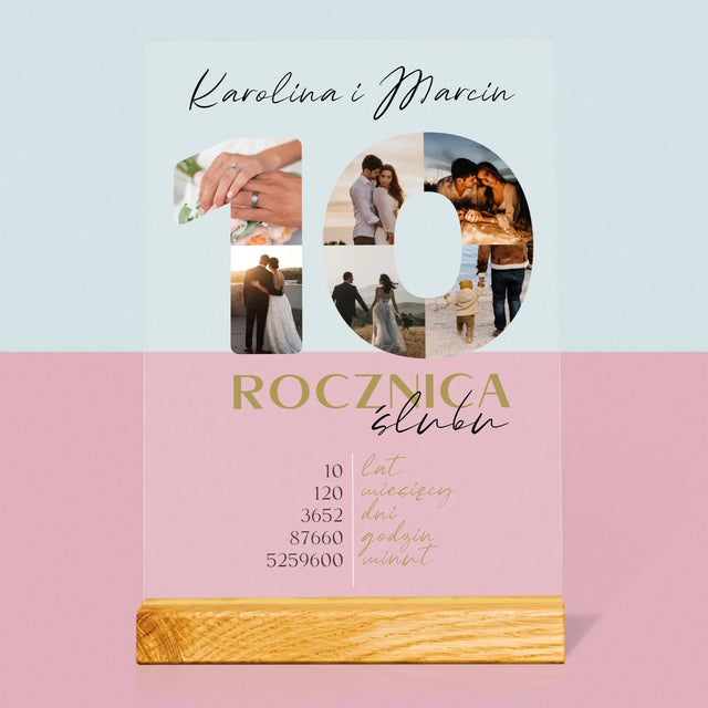 Słowo Ze Zdjęć: 10 Rocznica Ślubu - Wydruk Na Szkle Akrylowym