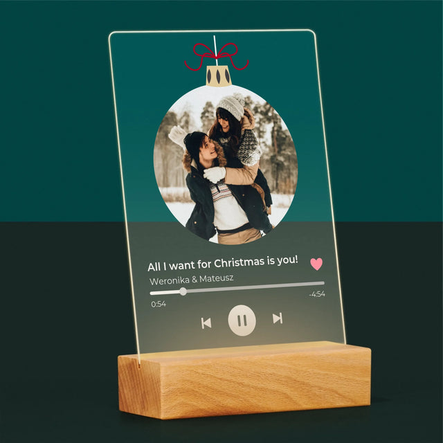 Zdjęcie I Podpis: Świąteczna Piosenka Spotify - Wydruk Na Szkle Akrylowym