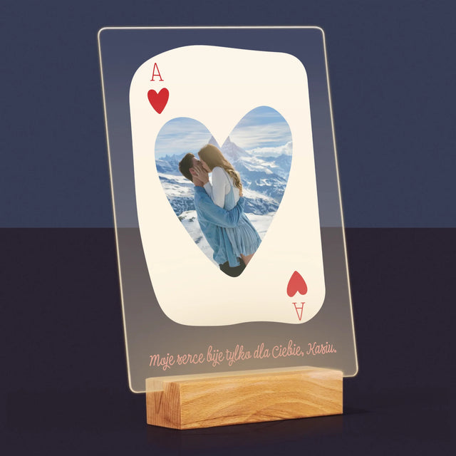 Zdjęcie i Podpis: Walentynkowa Karta - Wydruk Na Szkle Akrylowym
