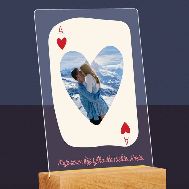 Zdjęcie i Podpis: Walentynkowa Karta - Wydruk Na Szkle Akrylowym