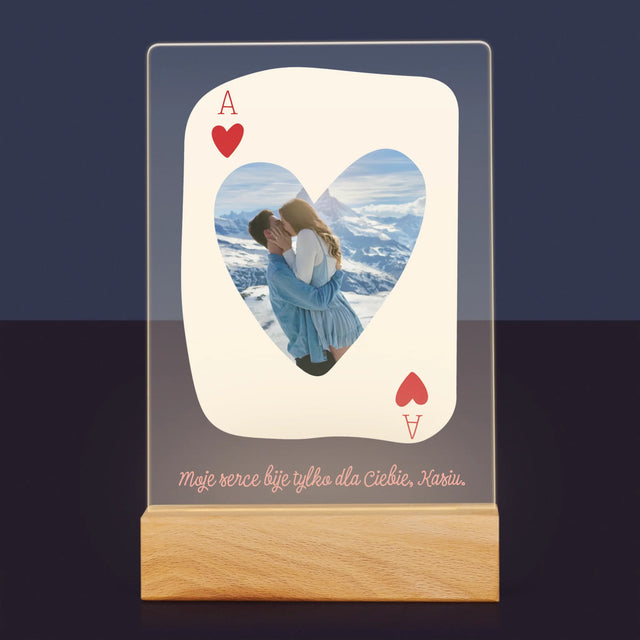 Zdjęcie i Podpis: Walentynkowa Karta - Wydruk Na Szkle Akrylowym