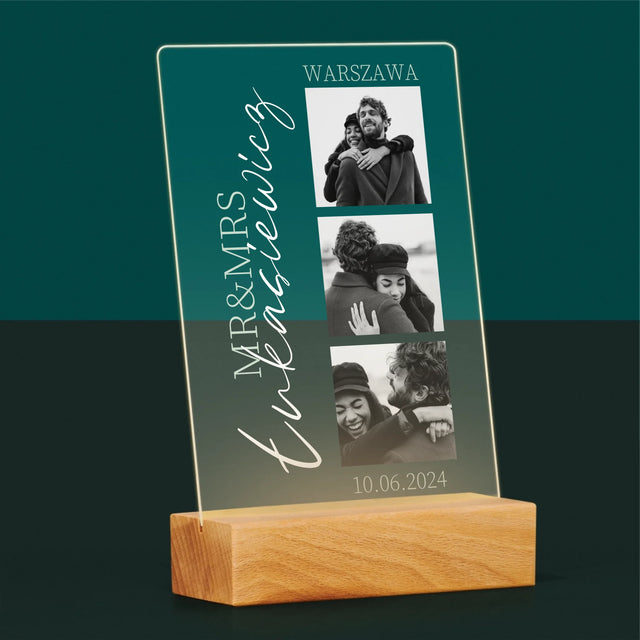 Fotokolaż: Mr&Mrs Ślubne - Wydruk Na Szkle Akrylowym