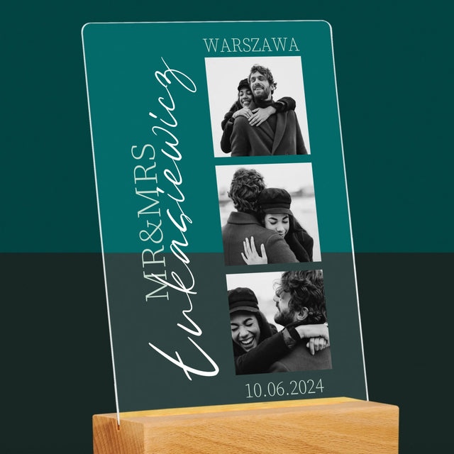 Fotokolaż: Mr&Mrs Ślubne - Wydruk Na Szkle Akrylowym