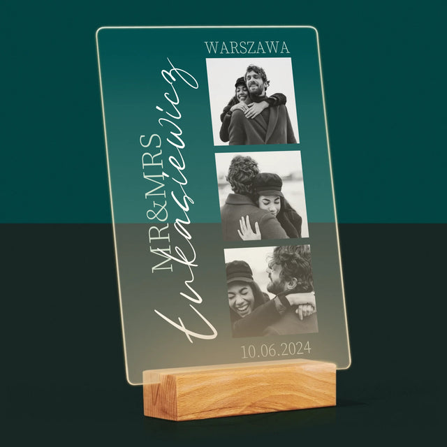 Fotokolaż: Mr&Mrs Ślubne - Wydruk Na Szkle Akrylowym