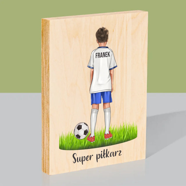 Kreator Postaci: Mały Piłkarz - Wydruk Na Drewnie