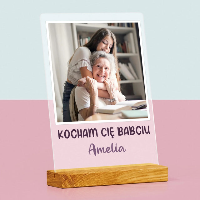 Zdjęcie I Podpis: Dla Babci - Wydruk Na Szkle Akrylowym