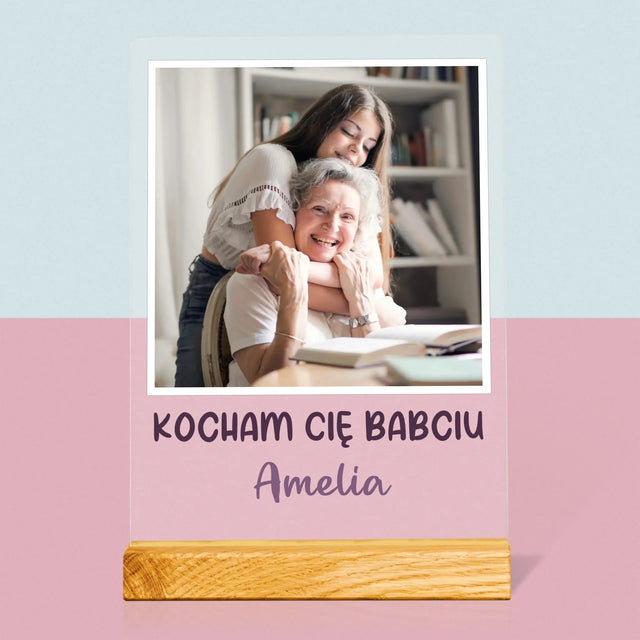 Zdjęcie I Podpis: Dla Babci - Wydruk Na Szkle Akrylowym