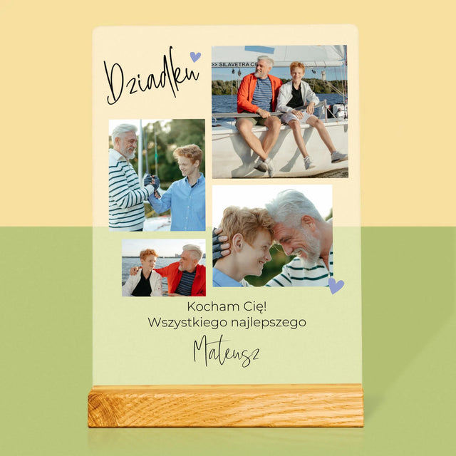 Fotokolaż: Dziadku Kocham Cię - Wydruk Na Szkle Akrylowym