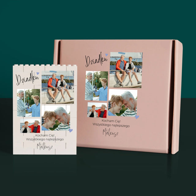 Fotokolaż: Dziadku Kocham Cię - Klocki LEGO z Nadrukiem