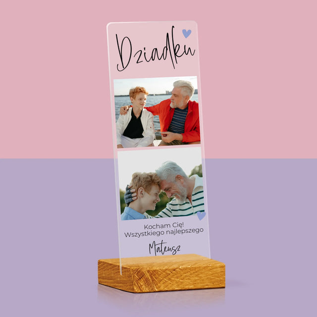 Fotokolaż: Dziadku Kocham Cię - Zdjęcie Na Szkle Akrylowym Fotobudka