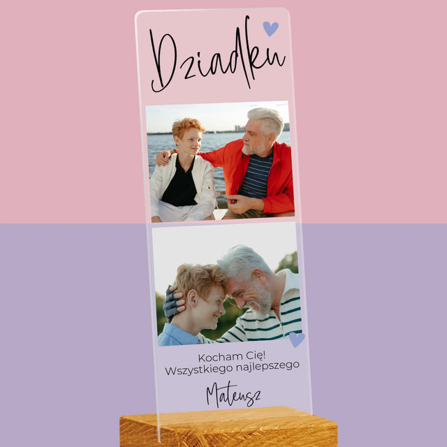 Fotokolaż: Dziadku Kocham Cię - Zdjęcie Na Szkle Akrylowym Fotobudka