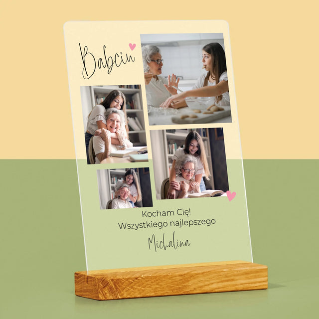 Fotokolaż: Babciu Kocham Cię - Wydruk Na Szkle Akrylowym