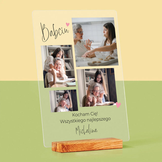 Fotokolaż: Babciu Kocham Cię - Wydruk Na Szkle Akrylowym