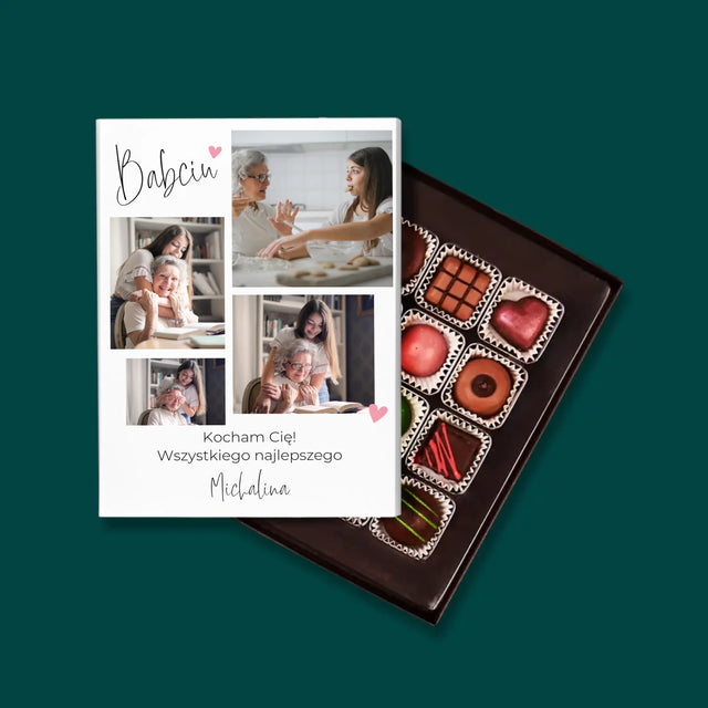 Fotokolaż: Babciu Kocham Cię - Praliny z Nadrukiem