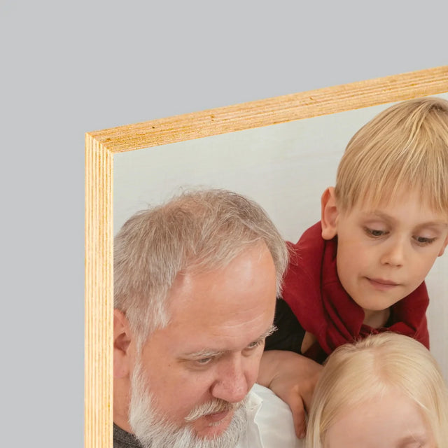 Zdjęcie i Podpis: Ukochanym Dziadkom - Wydruk Na Drewnie