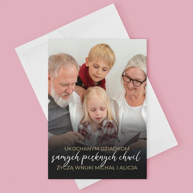 Zdjęcie i Podpis: Ukochanym Dziadkom - Kartka z Życzeniami