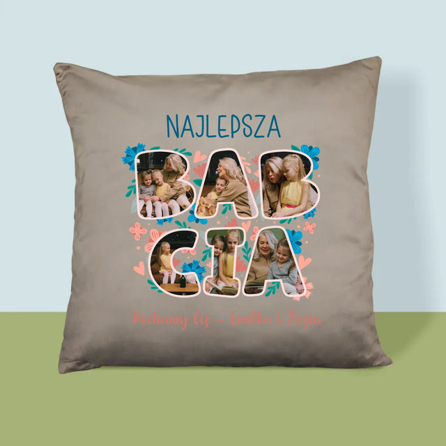 Słowo Ze Zdjęć: Najlepsza Babcia - Poduszka z Nadrukiem