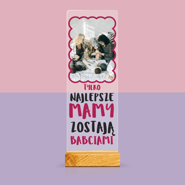 Zdjęcie i Podpis: Najlepsze Mamy Zostają Babciami - Zdjęcie Na Szkle Akrylowym Fotobudka