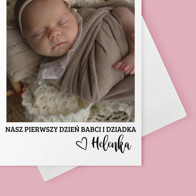 Zdjęcie i Podpis: Pierwszy Dzień Babci i Dziadka - Kartka z Życzeniami