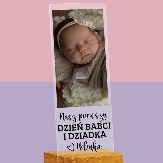 Zdjęcie i Podpis: Pierwszy Dzień Babci i Dziadka - Zdjęcie Na Szkle Akrylowym Fotobudka