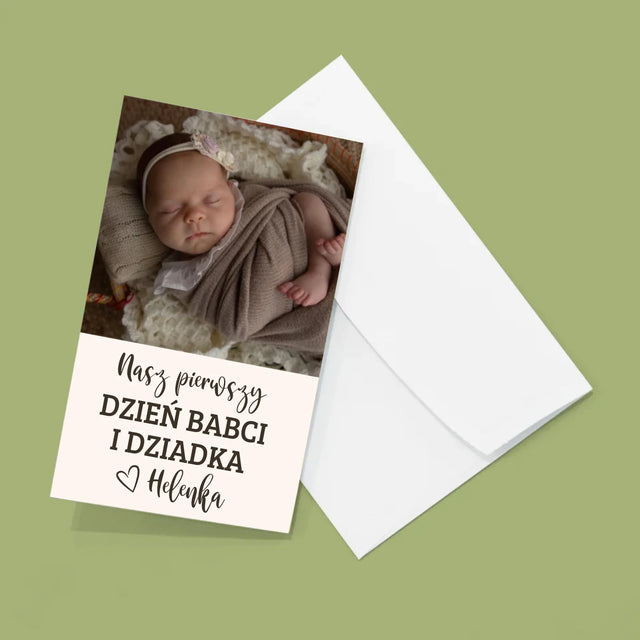 Zdjęcie i Podpis: Pierwszy Dzień Babci i Dziadka - Duża Harmonijka Ze Zdjęć