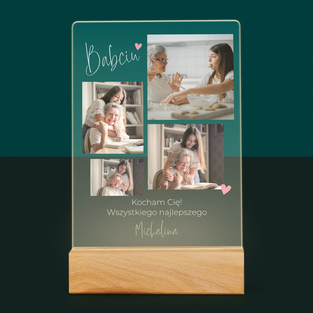 Fotokolaż: Babciu Kocham Cię - Wydruk Na Szkle Akrylowym