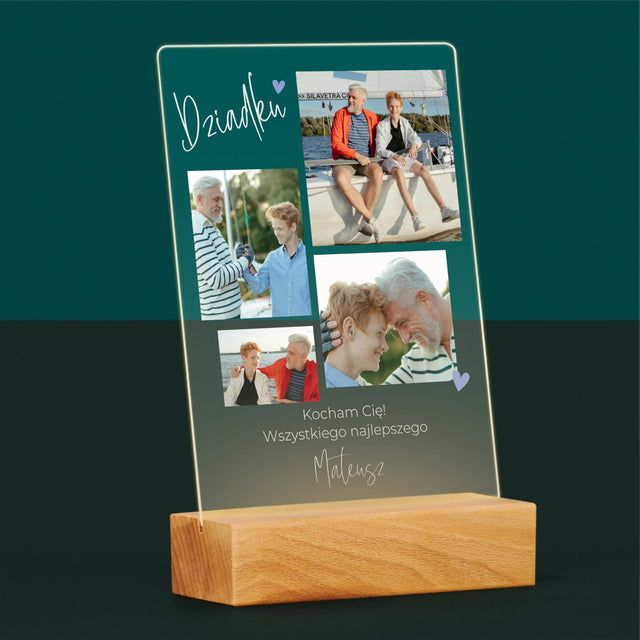 Fotokolaż: Dziadku Kocham Cię - Wydruk Na Szkle Akrylowym