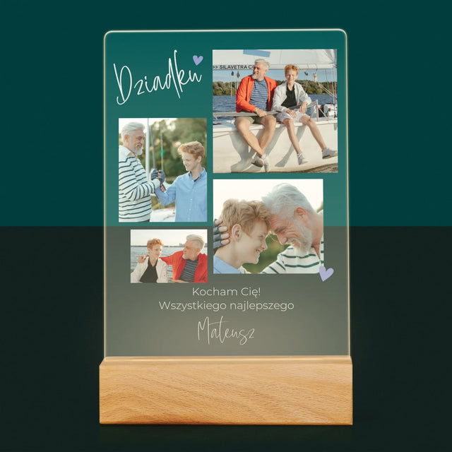 Fotokolaż: Dziadku Kocham Cię - Wydruk Na Szkle Akrylowym