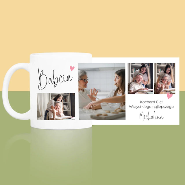 Fotokolaż: Babciu Kocham Cię - Kubek z Nadrukiem