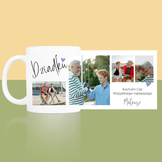 Fotokolaż: Dziadku Kocham Cię - Kubek z Nadrukiem