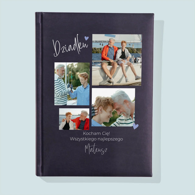 Fotokolaż: Dziadku Kocham Cię - Notes Książkowy z Nadrukiem