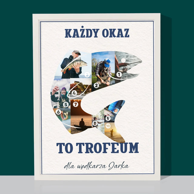 Kształt Ze Zdjęć: Okaz Wędkarza - Wydruk Obramowany
