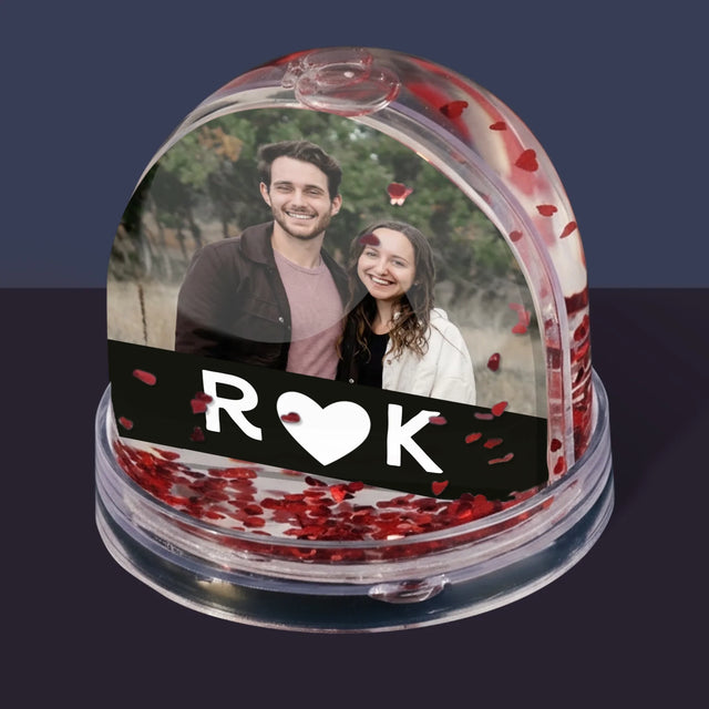 Fotokolaż: Miłosne Monogramy Ze Zdjęciami - Kula Śnieżna